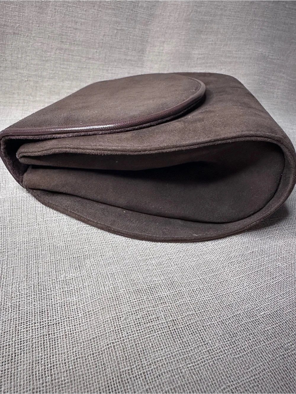 Frenchy of California Brown Suede Leather Retro Clutch